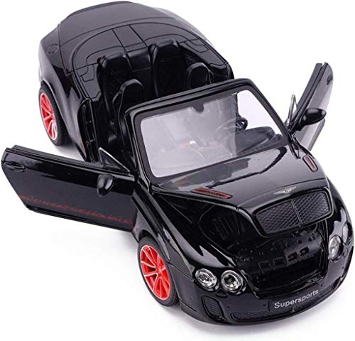 Car Model 1,24 Bentley Continental ISR Simulación joyería de la aleación de fundición a presión Juguete Adornos Colección Coche de Deportes de 19x8x5.5CM (Color, Negro A), un Negro