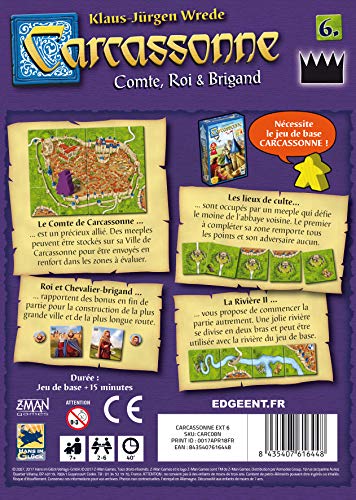 Carcassonne - Expansión: Comte, Rey y Brigand - Asmodee - Juego de Mesa - Juego de láminas