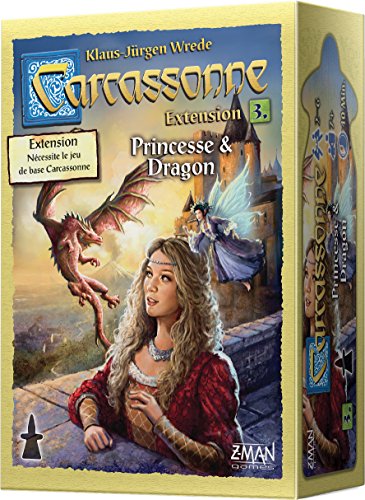 Carcassonne - Expansión: Princesa y Dragon - Asmodee - Juego de Mesa - Juego de láminas