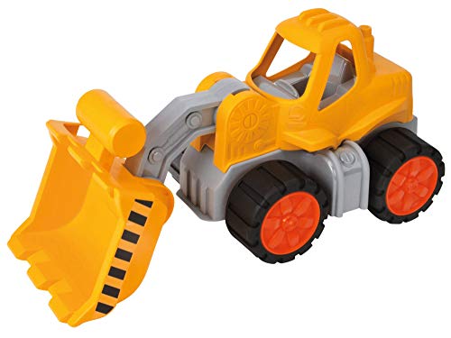 Cargador de Ruedas Big-Power Power-Worker, Juguete para Coche, Ideal para Viajes, neumáticos de Material Suave, Brazo de Carga móvil, Amarillo Sol para niños a Partir de 2 años