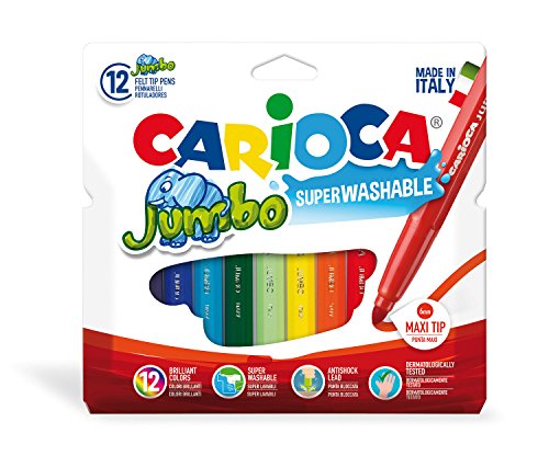 Carioca - Bolsa de cartón con 12 rotuladores de colores Jumbo (40565)