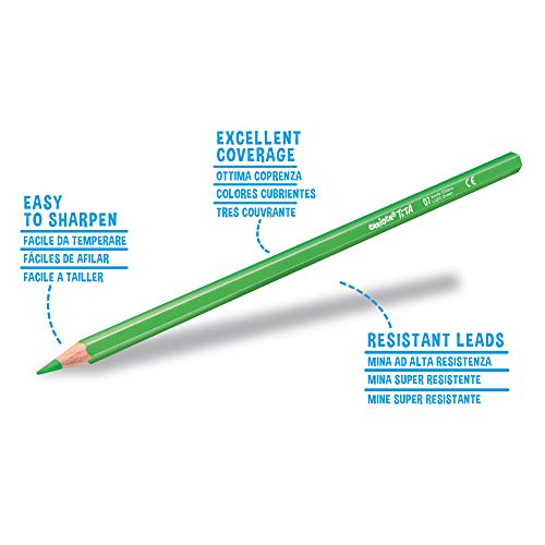 Carioca Maletín TITA | Lápices de Colores, Caja Portátil de Lápices Super Resistentes en Resina con Cuerpo Hexagonal y Mina Super Resistente a Las Caídas, Colores Surtidos, 120 Uds