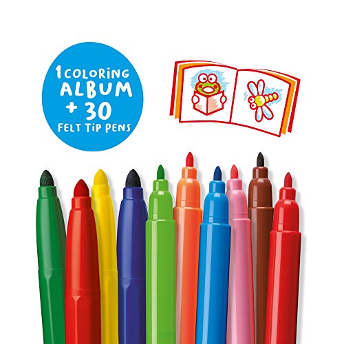 CARIOCA Travel Kit | 43260 - Maletín de Plástico con Colores, Álbum Inclído, 30 Unidades