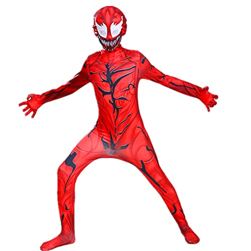 Carnage Venom Jumpsuit Niños Spider Man Body Niños Cosplay Disfraz De Halloween Ropa Clásica Traje De Carnaval Movie Props Medias Onesies,Red-Kids/L/125~135cm