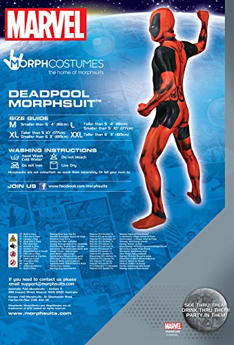 Carnaval Disfraz cómics de superhéroes vestidor Deadpool Morphsuit - adultos