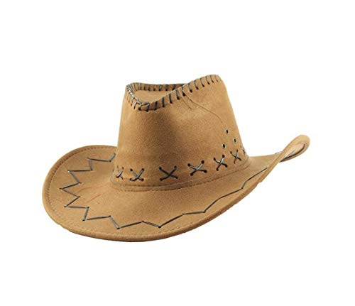 Carnavalife Sombrero Cowboy de Vaquero Toy Story Western Disfraz para Adulto y Niños YJ-24 (Marrón Oscuro, Adulto/58cm)