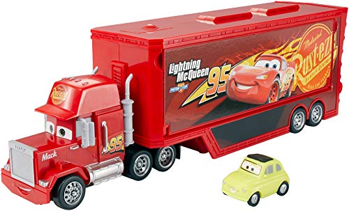 Cars Camión Mack Gran Viaje, transportador de coches de juguete (Mattel DXY87)