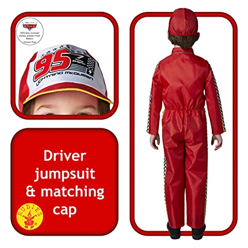 Cars - Disfraz de piloto Rayo McQueen Deluxe para niño, infantil 7-8 años (Rubie's 640055-L)