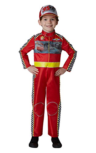 Cars - Disfraz de piloto Rayo McQueen Deluxe para niño, infantil 7-8 años (Rubie's 640055-L)