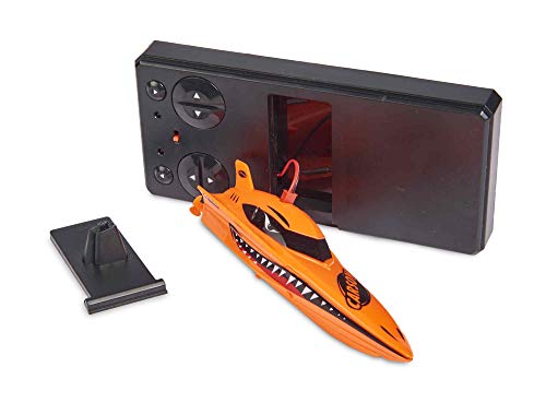 Carson 500108036 Shark Nano 2.0 2.4G 100% RTR, teledirigido, RC, Barco de Velocidad, Barco de Carreras, Mando a Distancia Incluido, Naranja