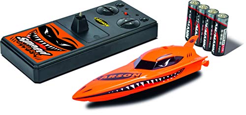 Carson 500108036 Shark Nano 2.0 2.4G 100% RTR, teledirigido, RC, Barco de Velocidad, Barco de Carreras, Mando a Distancia Incluido, Naranja