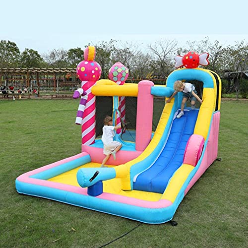 Casa de Rebote Inflable del tobogán de Agua para el Juego de la Fiesta del jardín al Aire Libre de la Familia Castillo Inflable del bounter con el Parque de la Diapositiva del agua-370x260x200cm