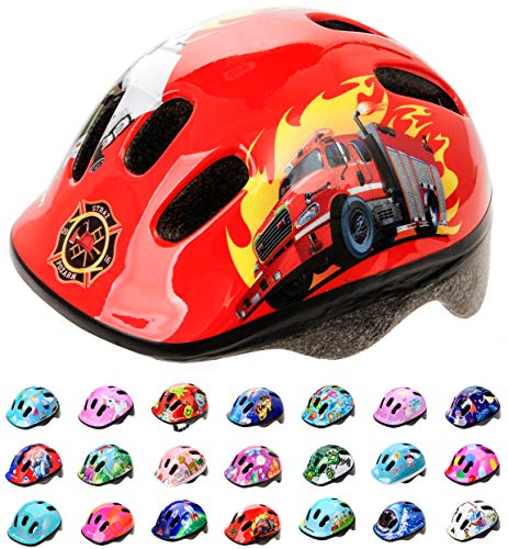 Casco Bicicleta Bebe Helmet Bici Ciclismo para Niño - Cascos para Infantil Bici Helmet para Patinete Ciclismo Montaña BMX Carretera Skate Patines monopatines MV6-2 (S(48-52cm), Fire Engine)