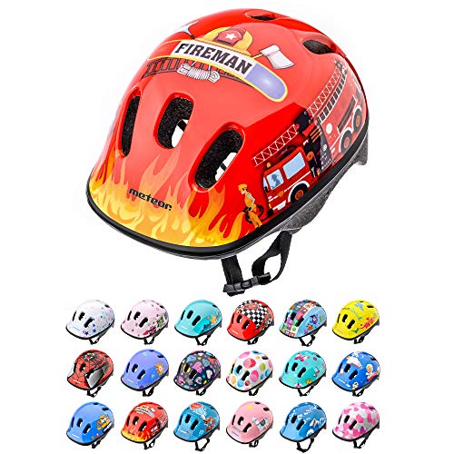 Casco Bicicleta Bebe Helmet Bici Ciclismo para Niño - Cascos para Infantil Bici Helmet para Patinete Ciclismo Montaña BMX Carretera Skate Patines monopatines (S 48-52 cm, firetracker)