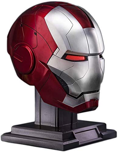 Casco Iron Man 1: 1MK5 Casco Máscara De La Cara Llena Eléctrico Con Cascos Vengadores Película Role-Playing Los Trajes De Halloween Metallic-OneSize