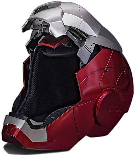 Casco Iron Man 1: 1MK5 Casco Máscara De La Cara Llena Eléctrico Con Cascos Vengadores Película Role-Playing Los Trajes De Halloween Metallic-OneSize