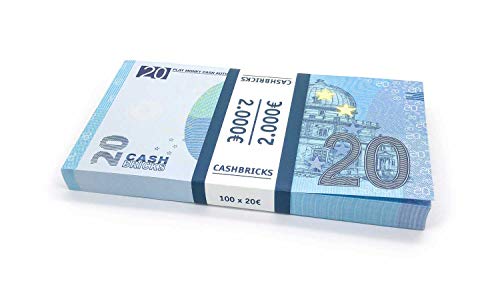 Cashbricks® 100 x €20 Euro Dinero de Juguete