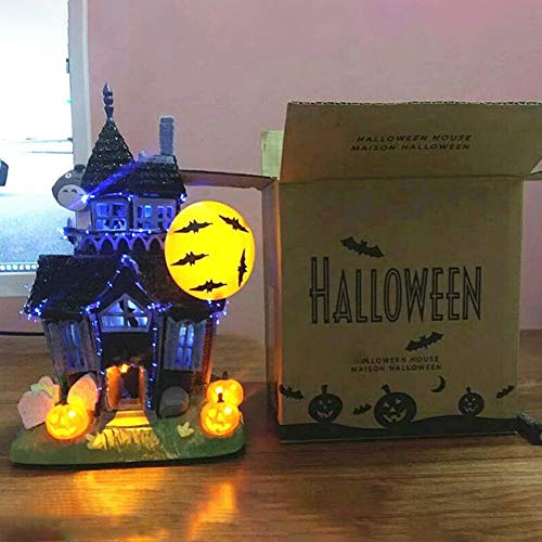 Castillo De Halloween Modelo Castillo Embrujado Castillo Con Luces Intermitentes Sensor De Movimiento De Sonido Casa Fantasma Para Decoración De Hallo