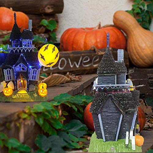 Castillo De Halloween Modelo Castillo Embrujado Castillo Con Luces Intermitentes Sensor De Movimiento De Sonido Casa Fantasma Para Decoración De Hallo