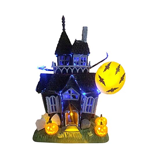 Castillo De Halloween Modelo Castillo Embrujado Castillo Con Luces Intermitentes Sensor De Movimiento De Sonido Casa Fantasma Para Decoración De Hallo