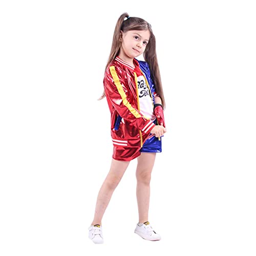 CBBI-WCCI Niñas Harlyquin Outfit Carnaval de Halloween FancyDress (Rojo, 120)