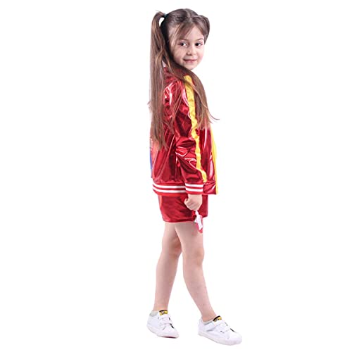 CBBI-WCCI Niñas Harlyquin Outfit Carnaval de Halloween FancyDress (Rojo, 5-7 años (120-130cm))