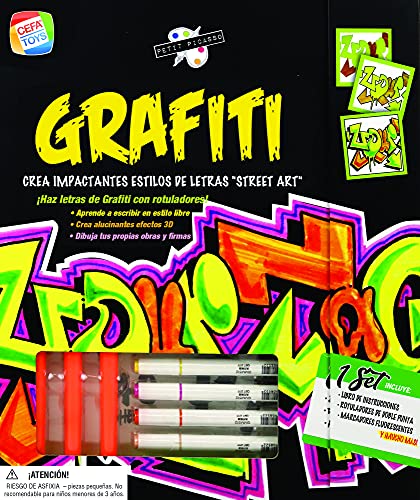 Cefa Toys - Grafiti Petit Picasso, Kit de Bloc de Dibujo Guiado de Grafiti Callejero, Apto para Niños a Partir de 8 años