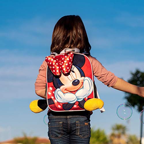 Cerdá Life's Little Moments Aplicaciones de Color Rojo Mochila Infantil Minnie Mouse-Licencia Oficial Disney Studios Unisex niños, Multicolor, 230X280X90MM