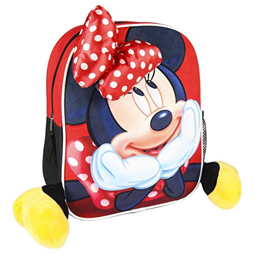 Cerdá Life's Little Moments Aplicaciones de Color Rojo Mochila Infantil Minnie Mouse-Licencia Oficial Disney Studios Unisex niños, Multicolor, 230X280X90MM