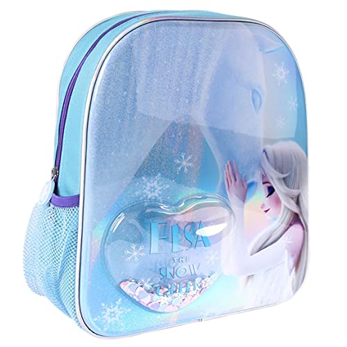 CERDÁ LIFE'S LITTLE MOMENTS, Mochila Infantil con Burbuja y Confetti de Frozen Ii-Licencia Oficial Disney para Niñas, Azul, Edad recomendada-2-6 años