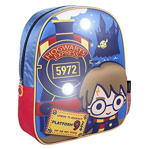 CERDÁ LIFE'S LITTLE MOMENTS, Mochila Luces LED Escolar de Harry Potter-Licencia Oficial Warner Bros para Niños, Rojo, Edad recomendada-idónea para peques de preescolar de 2 a 6 años