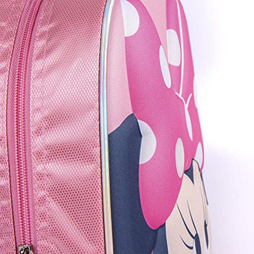 CERDÁ LIFE'S LITTLE MOMENTS, Mochila Luces LED Escolar de Minnie Mouse-Licencia Oficial Disney para Niñas, Rosa, Edad recomendada-idónea para peques de preescolar de 2 a 6 años