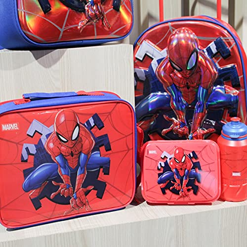 Cerdá - Portameriendas Termico con Botella Infantil y Tupper para Niños de Spiderman - Licencia Oficial Marvel Studios®