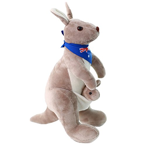 CESUO Canguro Dulce de Peluche Juguetes de Peluche de Felpa Suave para Bebes ninos (Azul)