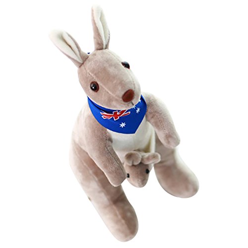 CESUO Canguro Dulce de Peluche Juguetes de Peluche de Felpa Suave para Bebes ninos (Azul)