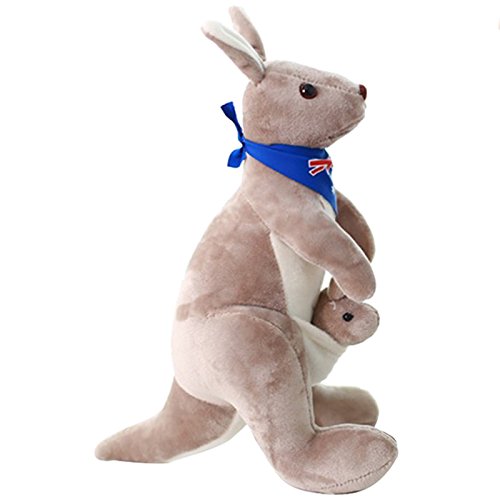 CESUO Canguro Dulce de Peluche Juguetes de Peluche de Felpa Suave para Bebes ninos (Azul)