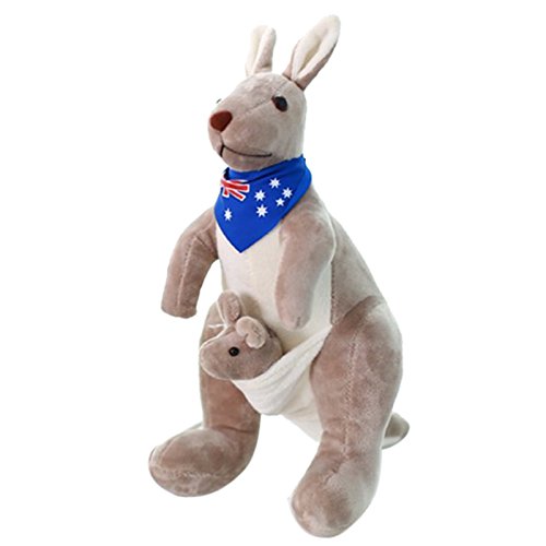 CESUO Canguro Dulce de Peluche Juguetes de Peluche de Felpa Suave para Bebes ninos (Azul)