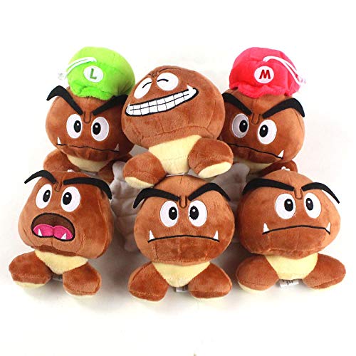 cgzlnl 8 Unids / Set Super Mario Goomba Hongo Venenoso con Alas Juguete De Peluche Corto, Juego De Anime De Dibujos Animados, Muñeco De Peluche De Algodón, Regalos De Cumpleaños para Niños