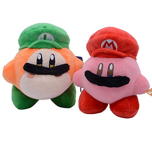 cgzlnl Kawaii Kirby Cos Super Mario Bros Luigi Muñecos De Peluche De Peluche Suave Anime Periférico Personajes Clásicos Decoración Almohada Niños Juguete 2 Unids / Set 10 Cm