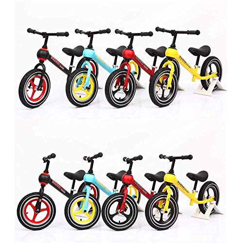 Chenbz Bicicletas niños Balance Balance Kids Bike Los niños pequeños no-Pedales de Bicicletas Walking W/Altura del Asiento Ajustable y asa de Empuje 12 Pulgadas Clásico Entrenamiento Ligero for Niño