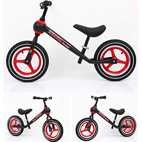 Chenbz Bicicletas niños Balance Balance Kids Bike Los niños pequeños no-Pedales de Bicicletas Walking W/Altura del Asiento Ajustable y asa de Empuje 12 Pulgadas Clásico Entrenamiento Ligero for Niño