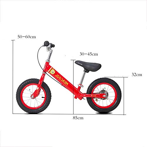 Chenbz Marco de dos ruedas de la bicicleta equilibrio del coche metal niños Equilibrio bicicletas for niños Sin pedal de la bicicleta 2-6 bebé de los años con Push Frenos Neumáticos deportes al aire l