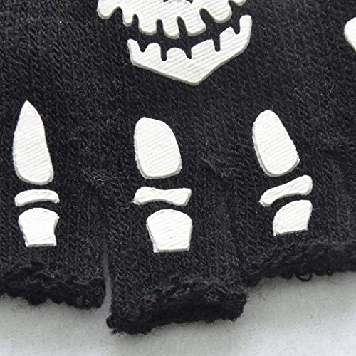 CHENGSE Guantes de Halloween para niños, para Halloween, cosplay, esqueleto, guantes luminosos, sin dedos, B (esqueleto)