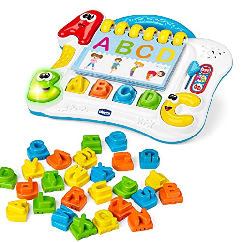 Chicco Alfabeto del Cuerpo Juego Educativo Edu4You, Mesa de Actividades Electrónica con Frases y Canciones para Aprender las Letras, Inspirado en Montessori – Juego de Formas para Niños de 3 a 6 Años