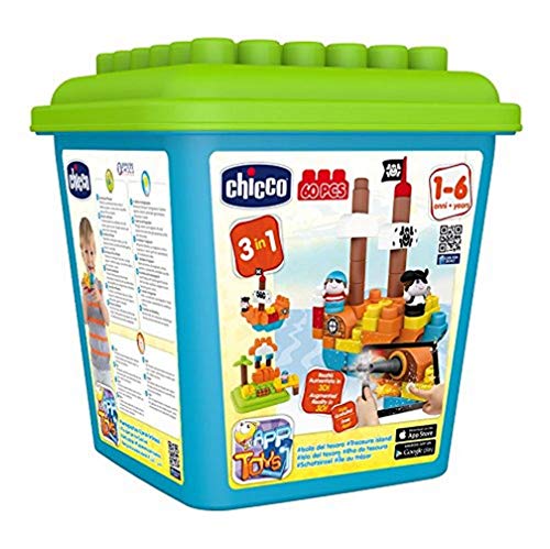 Chicco - Construcción Juego - Bloques App - Treasure Island - 60 Unidades