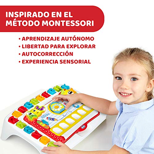 Chicco Leo y Aprendo, Juego Educativo Edu4You, Mesa de Actividades Electrónica para Aprender las Letras del Alfabeto, Inspirado en Montessori – Juguete para Niños de 3 a 6 Años