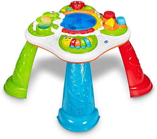 Chicco Mesa Descubrimiento Sensorial Infantil, Mesa de Actividades Interactiva con 5 Zonas Sensoriales, Juego Educativo Electrónico con Luces y Sonido – Juguete para Bebés de 10 Meses a 4 Años