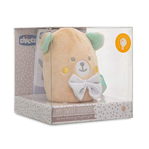 Chicco My Sweet dou Dou Lamparita Osito - Lámpara quita miedos anti oscuridad para bebés, tierno peluche, diseño oso