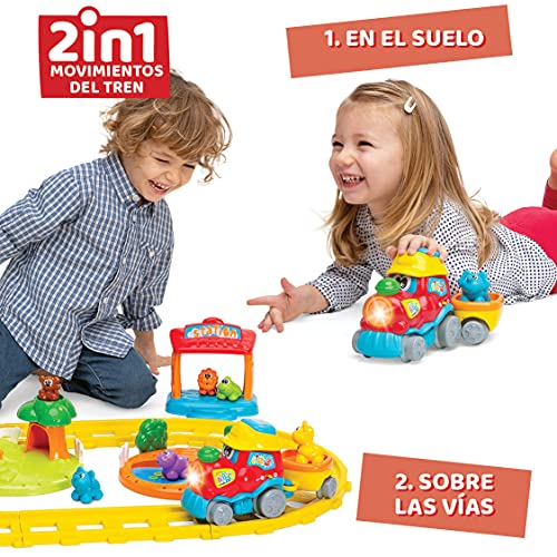 Chicco Tren Aventura, Juguete Bilingüe Español-Inglés - Set de Tren con Locomotora, Estación y 6 Animales – Juego Educativo Electrónico con Frases y Canciones– Juguete para Niños de 1 a 4 Años