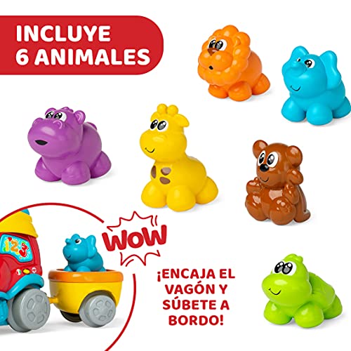 Chicco Tren Aventura, Juguete Bilingüe Español-Inglés - Set de Tren con Locomotora, Estación y 6 Animales – Juego Educativo Electrónico con Frases y Canciones– Juguete para Niños de 1 a 4 Años